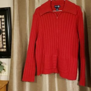 Size 22/24 Red, heavy zip sweater
